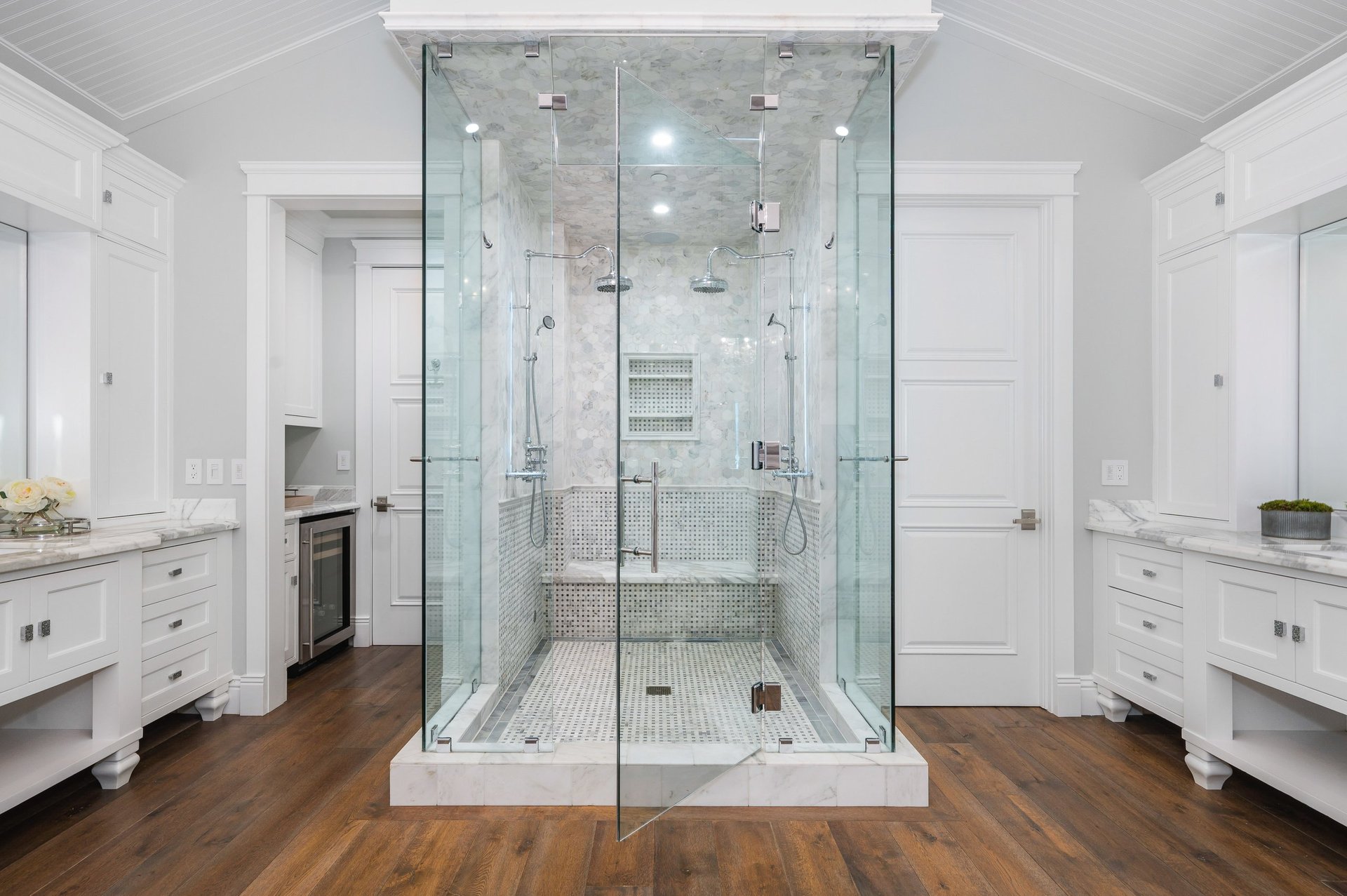 A spacious bathroom in a new construction home