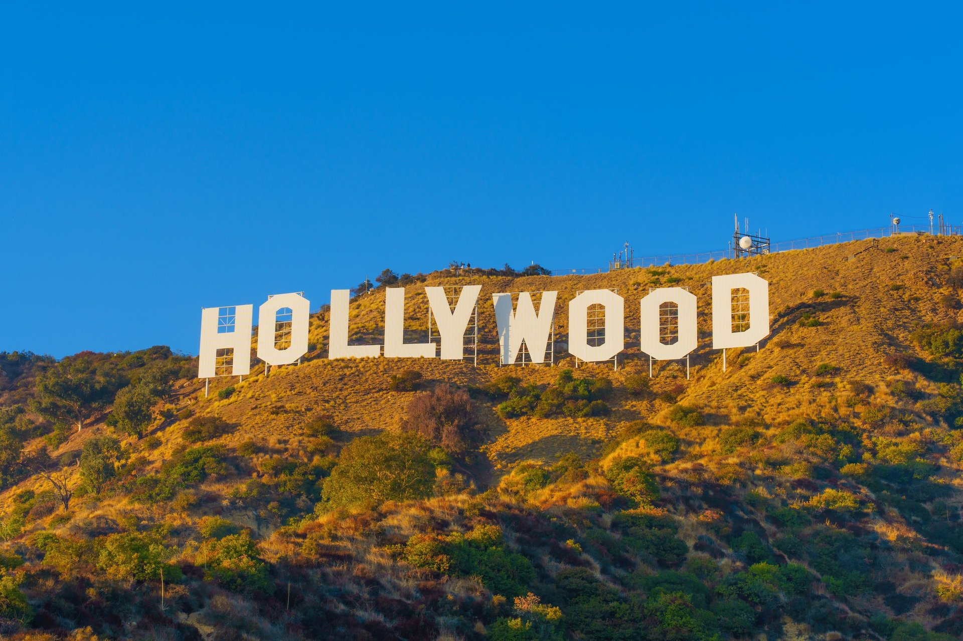 Hollywood Sign stands majestically on the hillside in Los Angeles