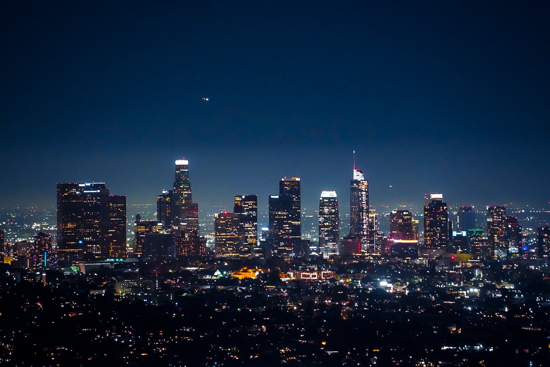 Los Angeles skyline at night California