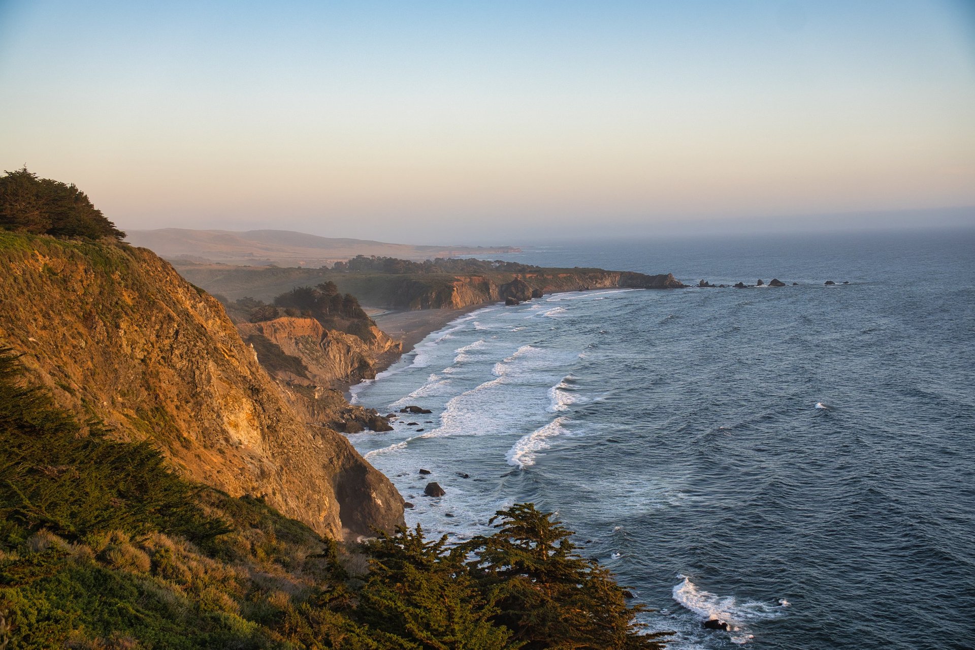 California Pacific coastline cliffs ocean